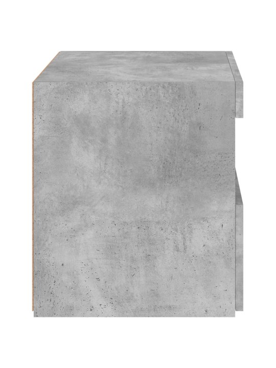 Naktinės spintelės su LED, 2vnt., betono pilkos, 50x40x45cm