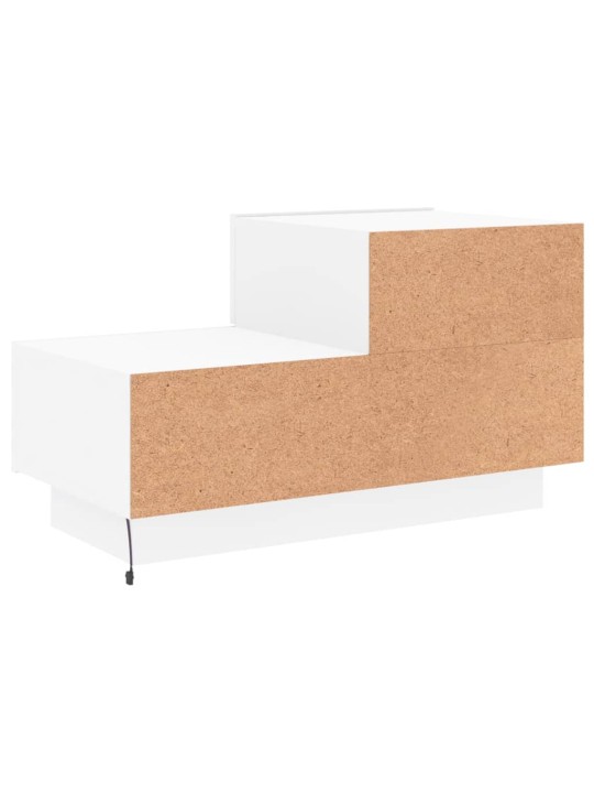 Naktinė spintelė su LED lemputėmis, balta, 70x36x40,5cm