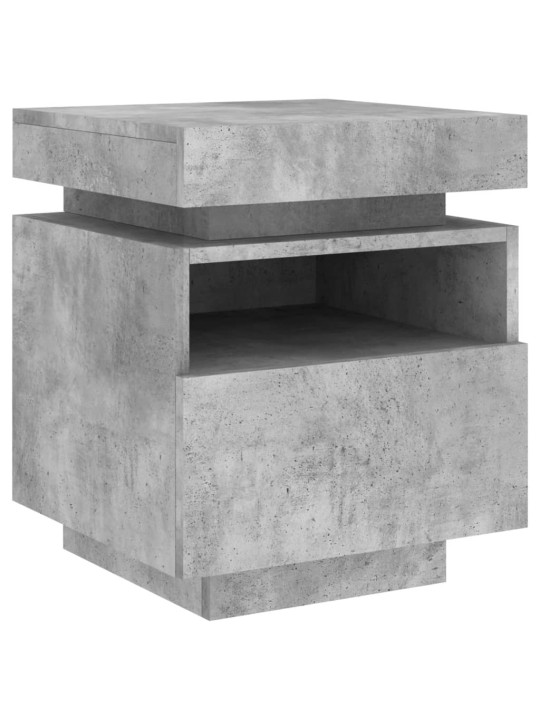 Naktinės spintelės su LED, 2vnt., betono pilkos, 40x39x48,5cm