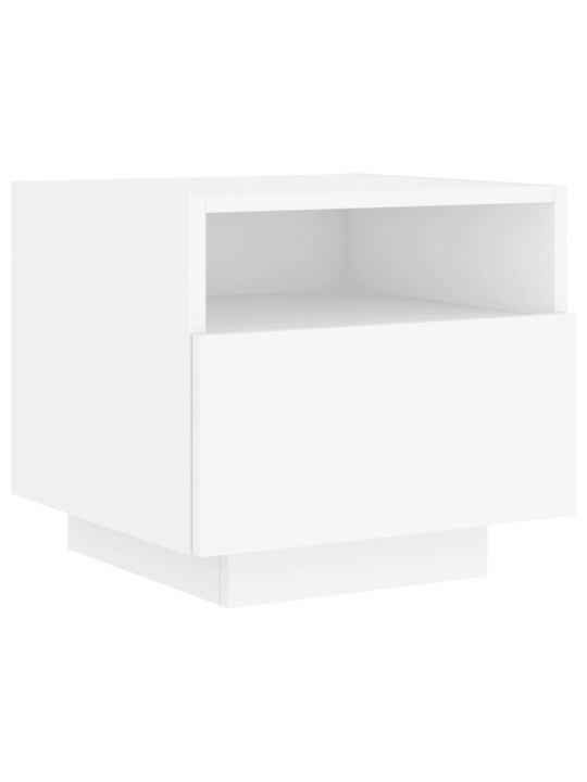 Naktinės spintelės su LED, 2vnt., baltos, 40x39x37cm