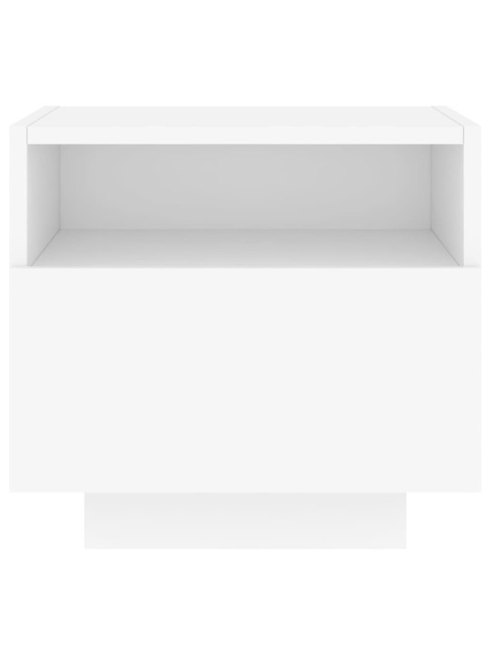 Naktinės spintelės su LED, 2vnt., baltos, 40x39x37cm