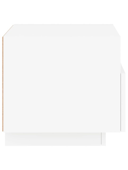 Naktinės spintelės su LED, 2vnt., baltos, 40x39x37cm