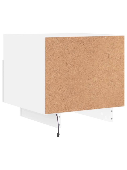 Naktinės spintelės su LED, 2vnt., baltos, 40x39x37cm