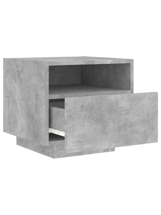 Naktinės spintelės su LED, 2vnt., betono pilkos, 40x39x37cm