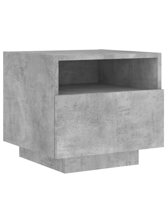 Naktinės spintelės su LED, 2vnt., betono pilkos, 40x39x37cm