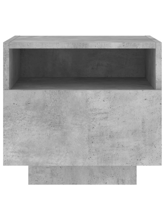 Naktinės spintelės su LED, 2vnt., betono pilkos, 40x39x37cm