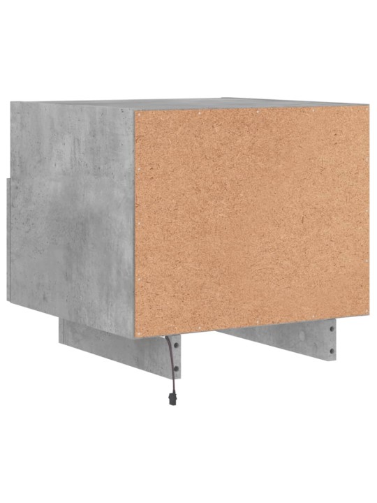 Naktinės spintelės su LED, 2vnt., betono pilkos, 40x39x37cm