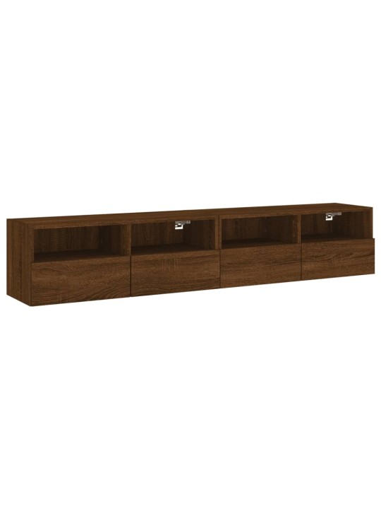 Sieninės TV spintelės, 2vnt., rudos ąžuolo, 80x30x30cm, mediena