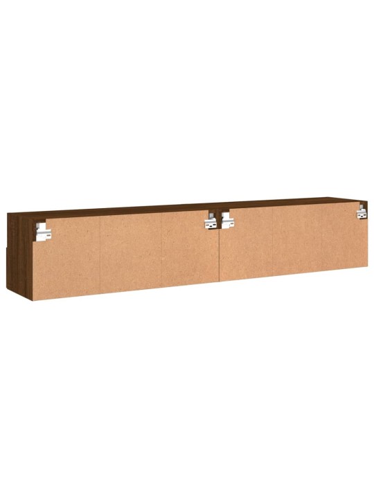 Sieninės TV spintelės, 2vnt., rudos ąžuolo, 80x30x30cm, mediena