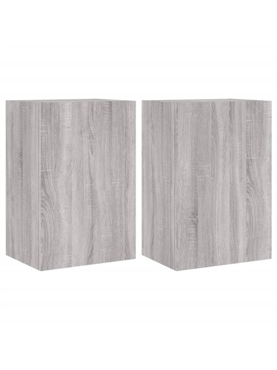 Sieninės TV spintelės, 2vnt., pilkos, 40,5x30x60cm, mediena