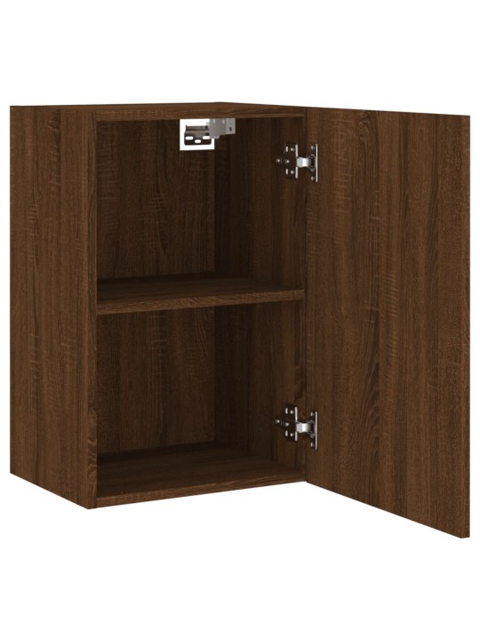 Sieninės TV spintelės, 2vnt., rudos, 40,5x30x60cm, mediena