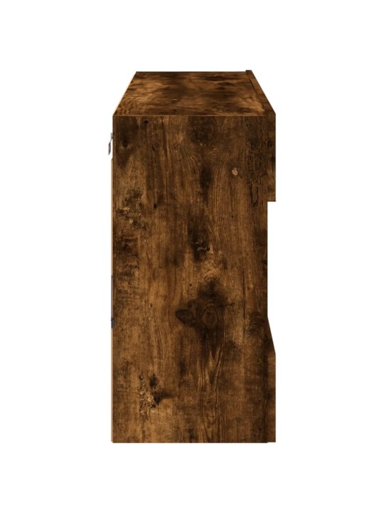 Sieninė TV spintelė su LED lemputėmis, dūminė, 98,5x30x60,5cm