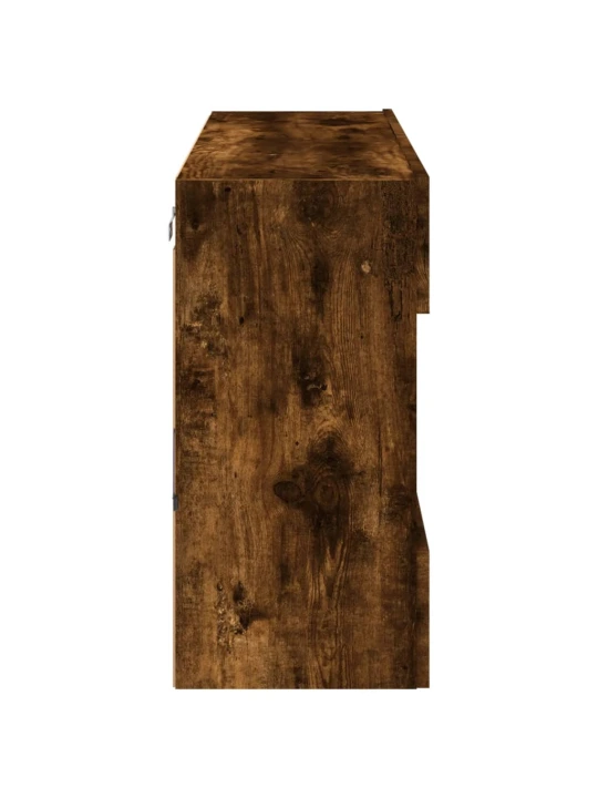Sieninė TV spintelė su LED lemputėmis, dūminė, 98,5x30x60,5cm