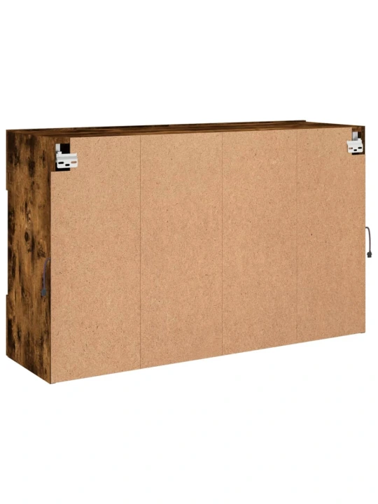 Sieninė TV spintelė su LED lemputėmis, dūminė, 98,5x30x60,5cm