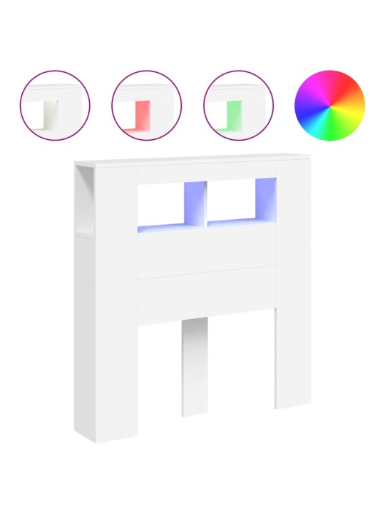 LED galvūgalis, baltas, 100x18,5x103,5cm, apdirbta mediena