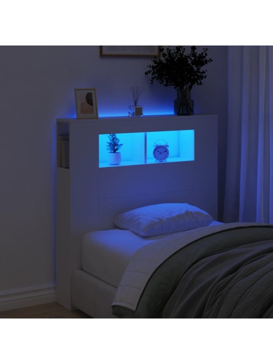LED galvūgalis, baltas, 100x18,5x103,5cm, apdirbta mediena