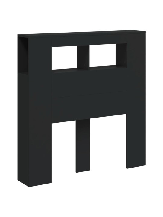 LED galvūgalis, juodas, 100x18,5x103,5cm, apdirbta mediena