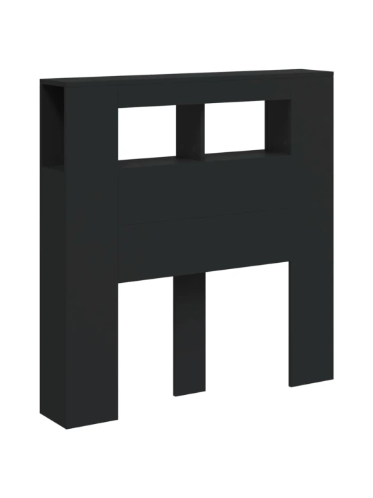 LED galvūgalis, juodas, 100x18,5x103,5cm, apdirbta mediena
