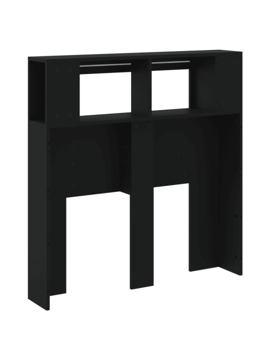 LED galvūgalis, juodas, 100x18,5x103,5cm, apdirbta mediena