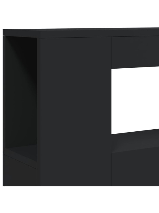 LED galvūgalis, juodas, 100x18,5x103,5cm, apdirbta mediena