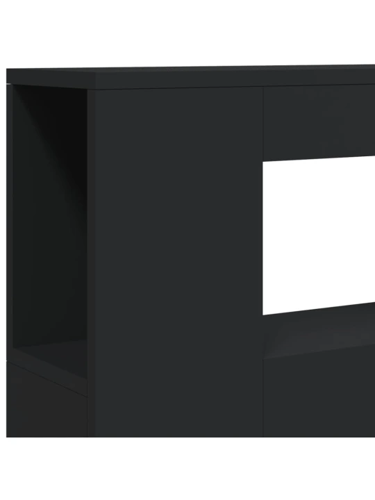 LED galvūgalis, juodas, 100x18,5x103,5cm, apdirbta mediena