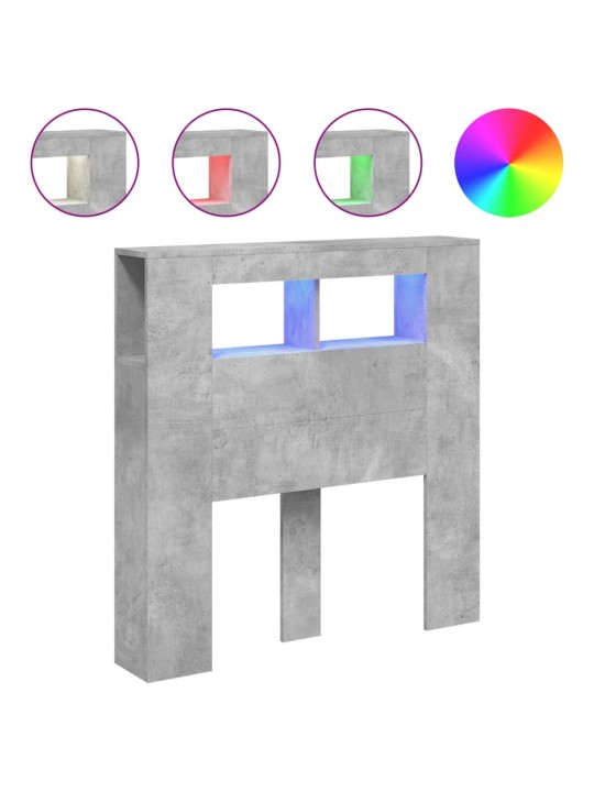 LED galvūgalis, betono, 100x18,5x103,5cm, apdirbta mediena