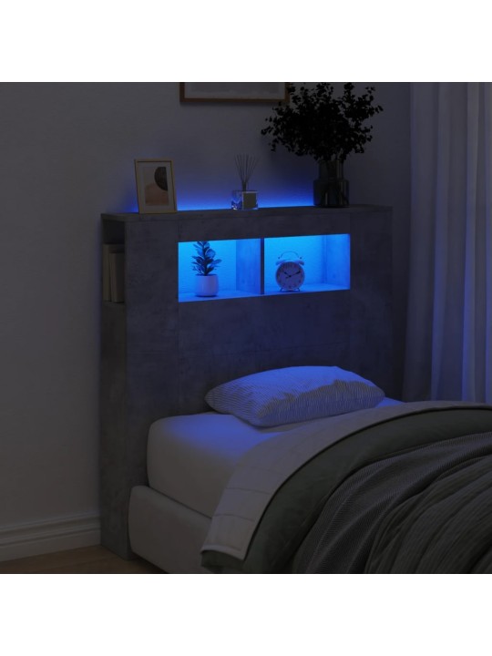 LED galvūgalis, betono, 100x18,5x103,5cm, apdirbta mediena