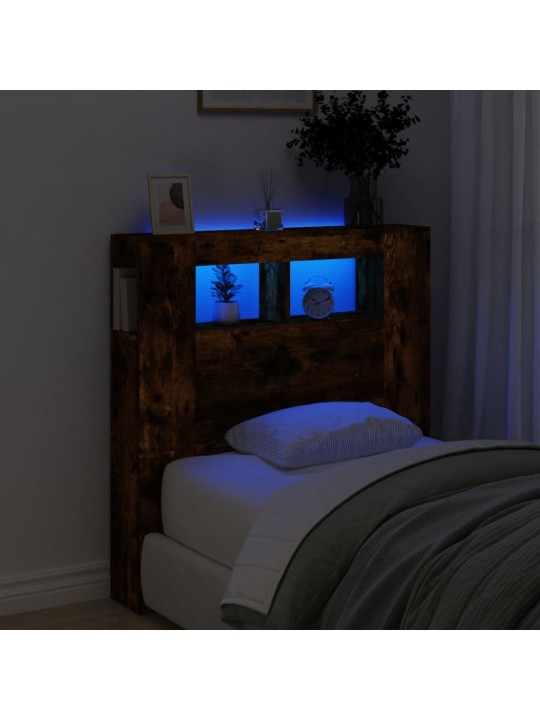LED galvūgalis, dūminio ąžuolo, 100x18,5x103,5cm, mediena