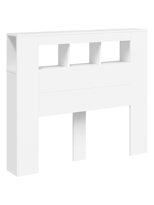 LED galvūgalis, baltas, 120x18,5x103,5cm, apdirbta mediena