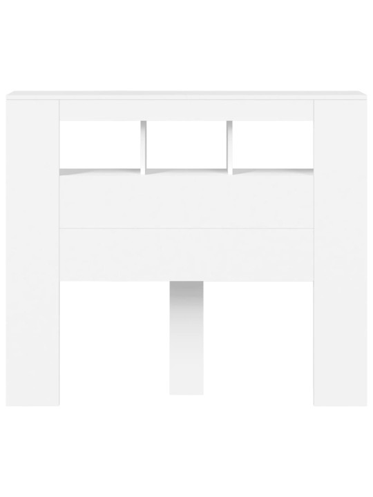 LED galvūgalis, baltas, 120x18,5x103,5cm, apdirbta mediena