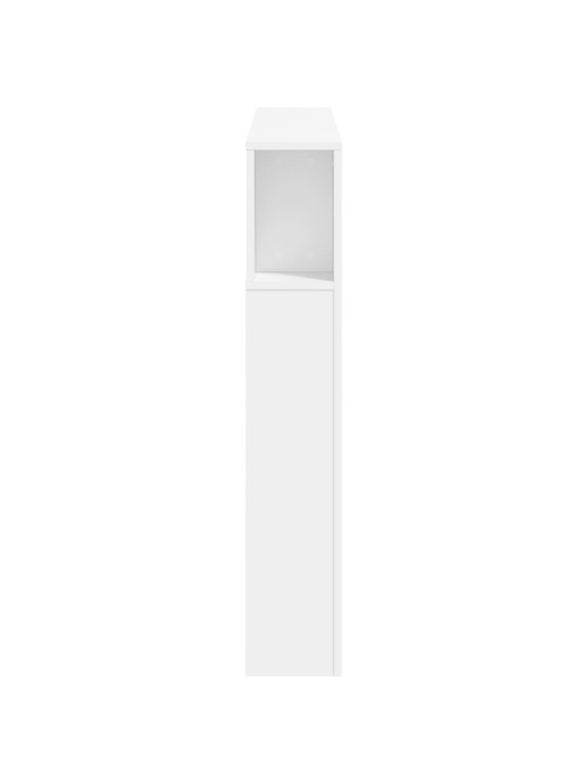 LED galvūgalis, baltas, 120x18,5x103,5cm, apdirbta mediena
