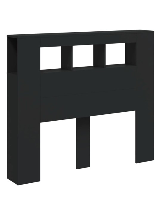 LED galvūgalis, juodas, 120x18,5x103,5cm, apdirbta mediena