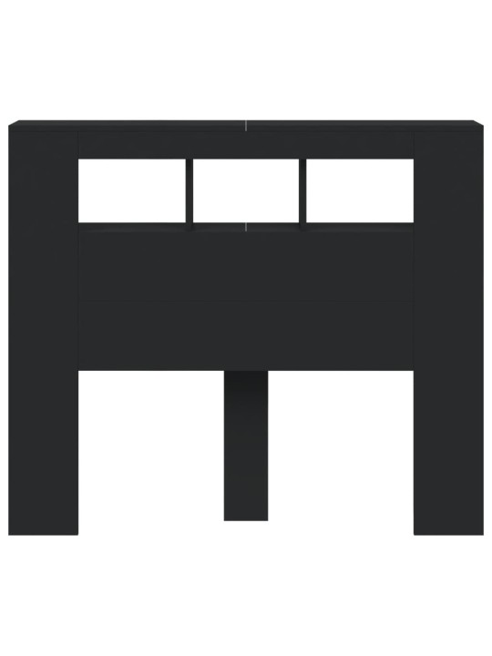 LED galvūgalis, juodas, 120x18,5x103,5cm, apdirbta mediena