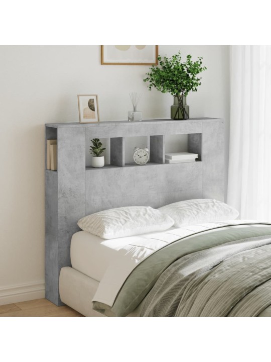 LED galvūgalis, betono, 120x18,5x103,5cm, apdirbta mediena