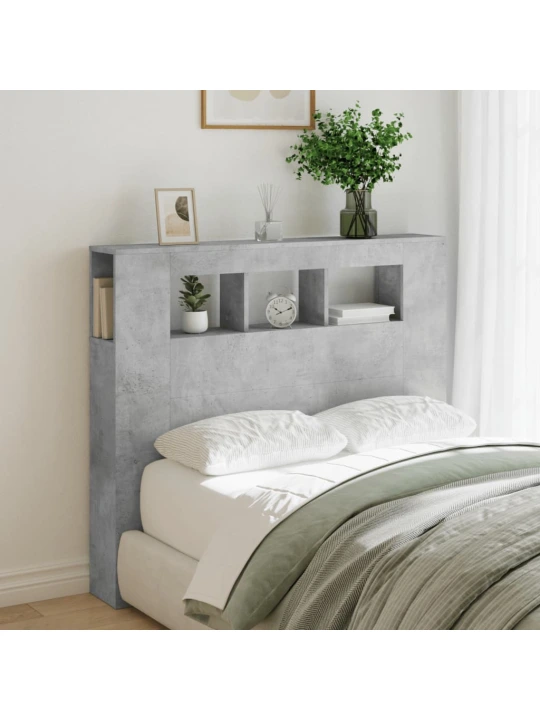 LED galvūgalis, betono, 120x18,5x103,5cm, apdirbta mediena