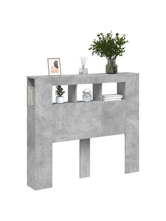 LED galvūgalis, betono, 120x18,5x103,5cm, apdirbta mediena