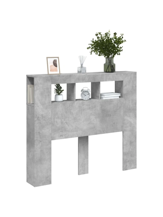 LED galvūgalis, betono, 120x18,5x103,5cm, apdirbta mediena