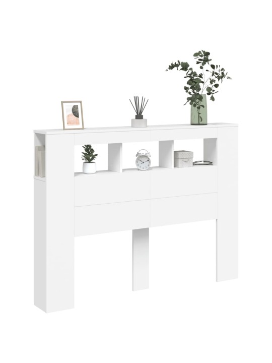 LED galvūgalis, baltas, 140x18,5x103,5cm, apdirbta mediena
