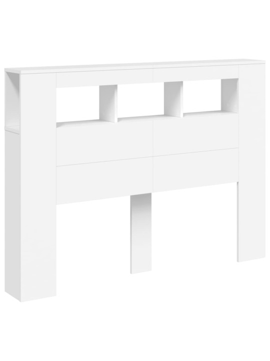 LED galvūgalis, baltas, 140x18,5x103,5cm, apdirbta mediena