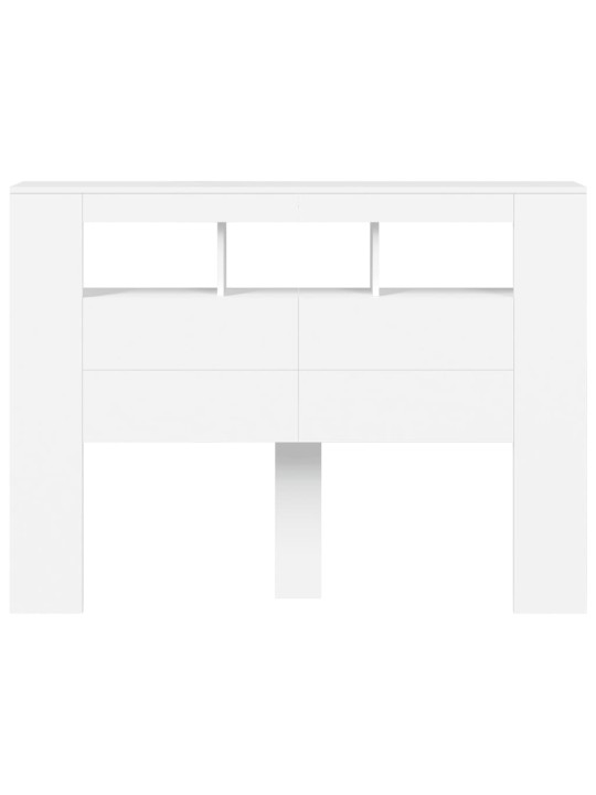 LED galvūgalis, baltas, 140x18,5x103,5cm, apdirbta mediena