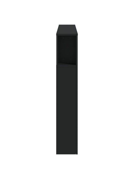 LED galvūgalis, juodas, 140x18,5x103,5cm, apdirbta mediena