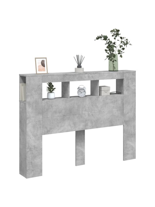 LED galvūgalis, betono, 140x18,5x103,5cm, apdirbta mediena