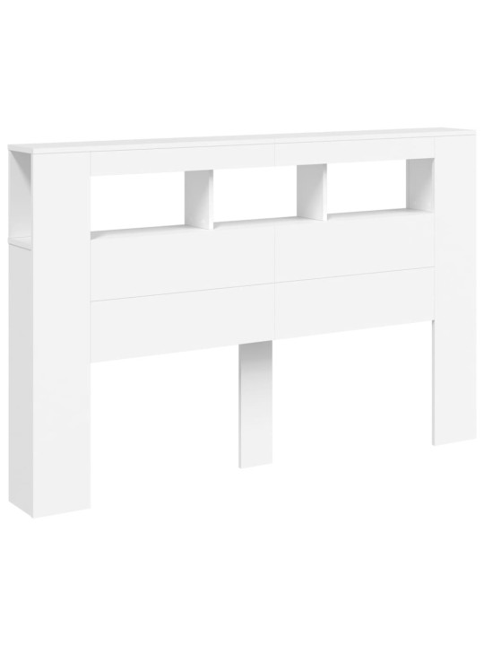 LED galvūgalis, baltas, 160x18,5x103,5cm, apdirbta mediena