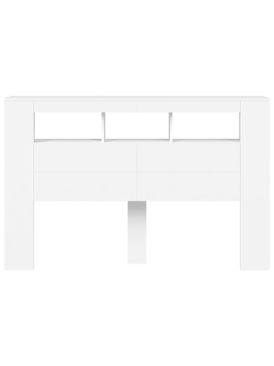 LED galvūgalis, baltas, 160x18,5x103,5cm, apdirbta mediena