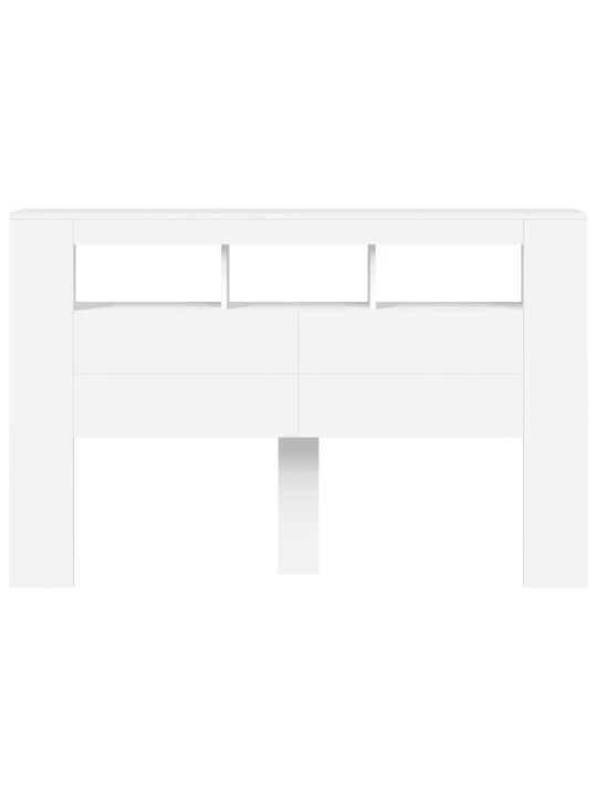 LED galvūgalis, baltas, 160x18,5x103,5cm, apdirbta mediena