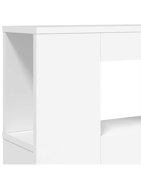 LED galvūgalis, baltas, 160x18,5x103,5cm, apdirbta mediena
