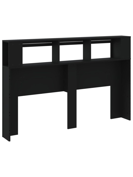 LED galvūgalis, juodas, 160x18,5x103,5cm, apdirbta mediena