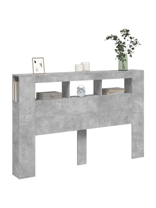 LED galvūgalis, betono, 160x18,5x103,5cm, apdirbta mediena