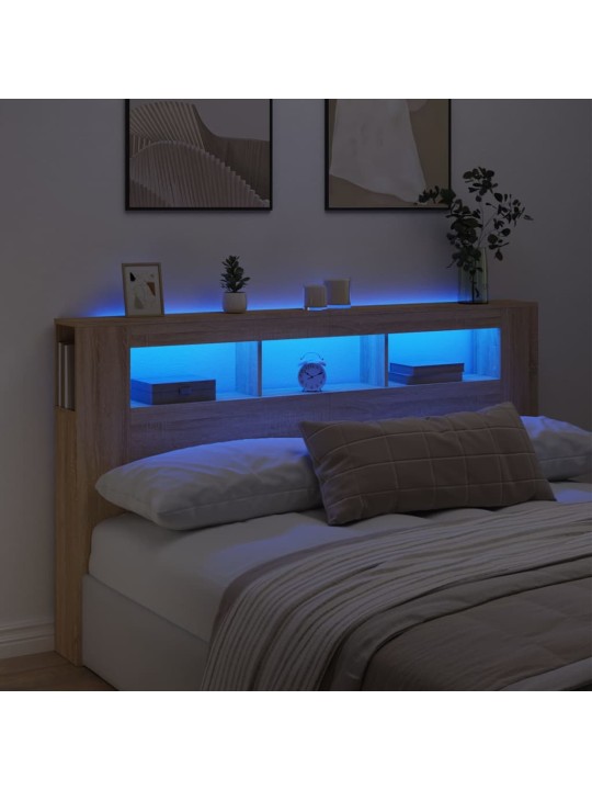 LED galvūgalis, ąžuolo, 180x18,5x103,5cm, apdirbta mediena