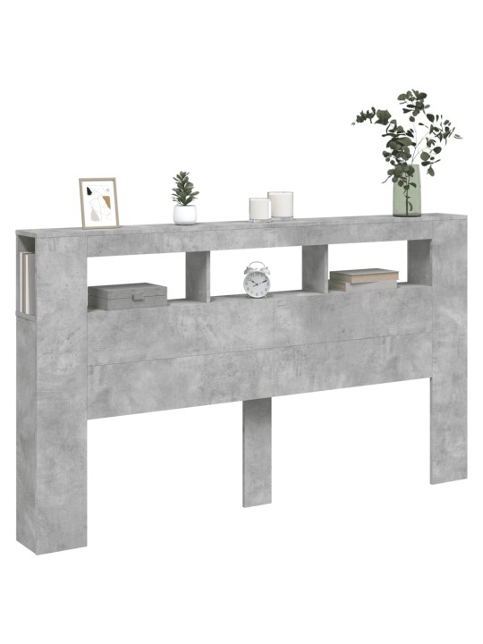 LED galvūgalis, betono, 180x18,5x103,5cm, apdirbta mediena